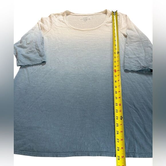 J Jill Pure Jill Ballet Sleeve Tunic Ombre Blue and White Top Women Large Petite - Picture 9 of 9